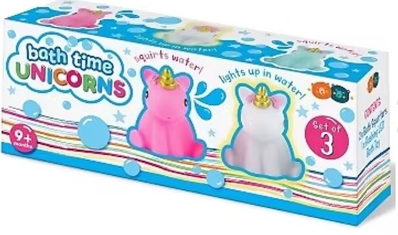 BUDDY & BARNY BATH TIME LIGHT UP UNICORN SQUIRTERS 3 PACK - Image 2