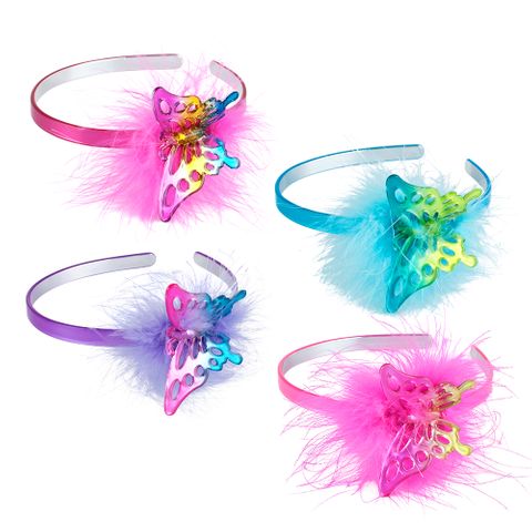PINK POPPY BUTTERFLY FLUFFY HEADBAND