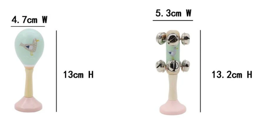 CALM AND BREEZY SEAGULL WOODEN MARACA AND BELL SET-SEAGULL - Image 3