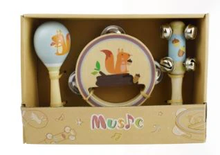 CALM AND BREEZY SQUIRREL WOODEN 3 PC MUSICAL SET - Image 3