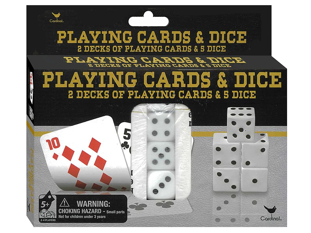 CARDINAL 2 CARD DECKS & 5 DICE