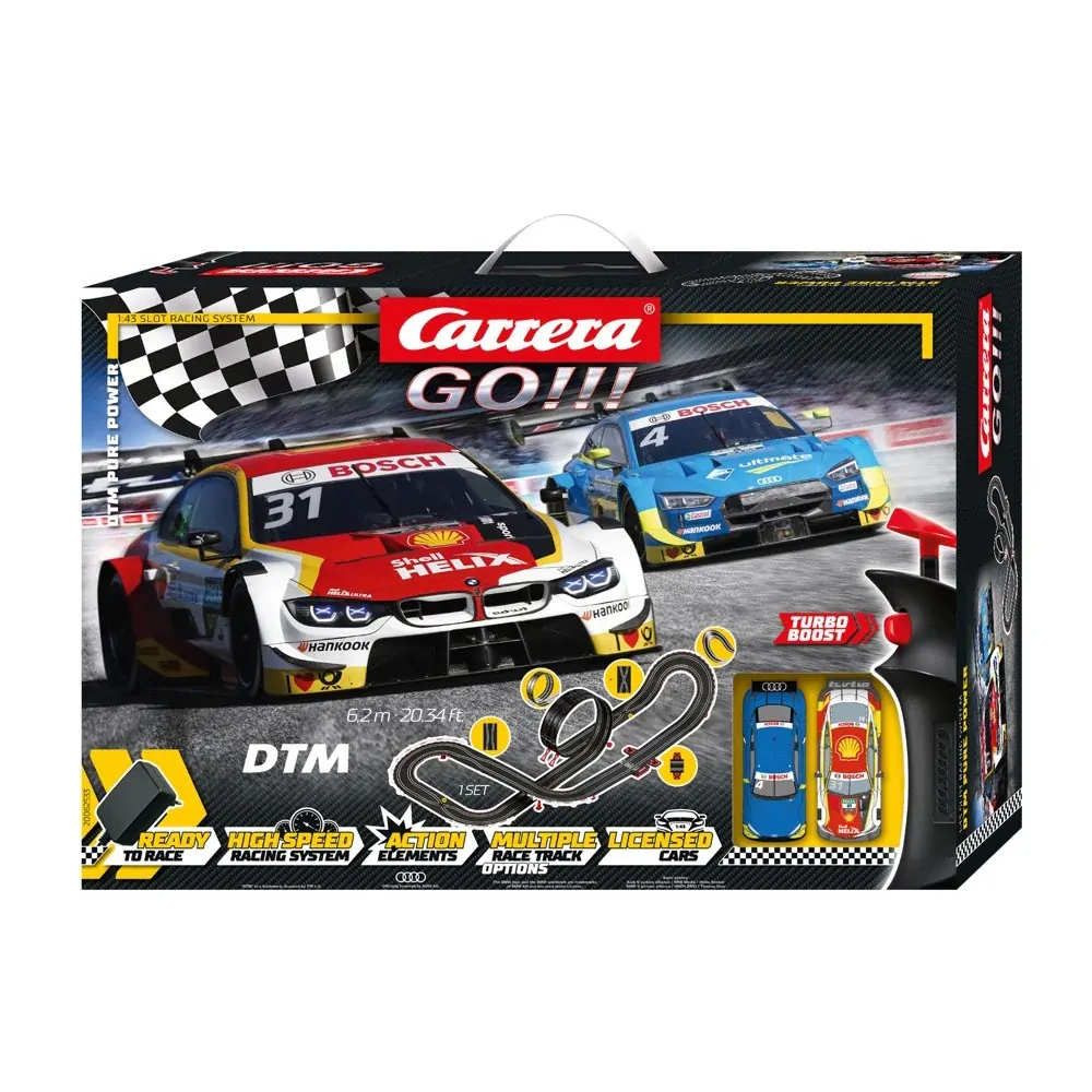 CARRERA GO!!! SLOT CAR SET 1:43 DTM PURE POWER 6.2M TRACK