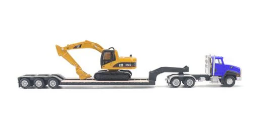 CAT 1:87 SEMI TRACTOR WITH LOWBOY TRAILER AND CAT DIECAST 315CL HYDRAULIC EXCAVATOR - Image 3