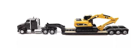 KENWORTH 1:87 40IN -SLEEPER TANDEM TRACTOR WITH LOWBOY TRAILER AND CAT 320D L HYDRAULIC EXCAVATOR - Image 2