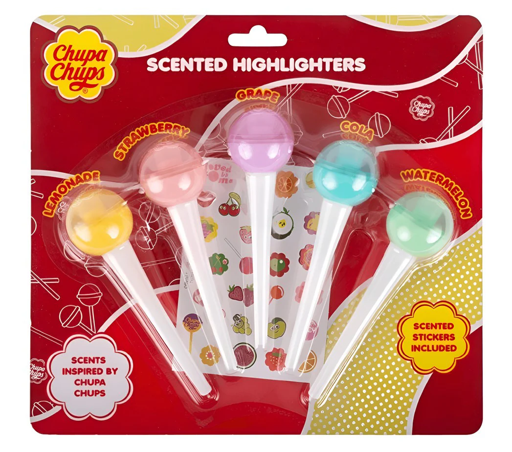 CHUPA CHUPS - SCENTED MINI HIGHLIGHERS 5 PACK