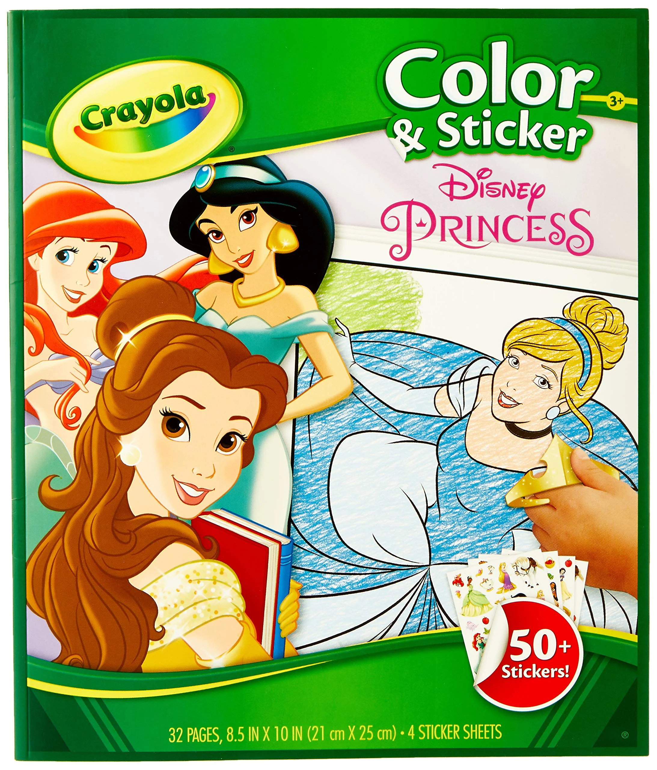 CRAYOLA COLOR & STICKER BOOK DISNEY PRINCESS NEW