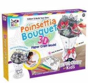 COLOUR AND BUILD YOUR OWN -3D POINSETTIA BOUQUET
