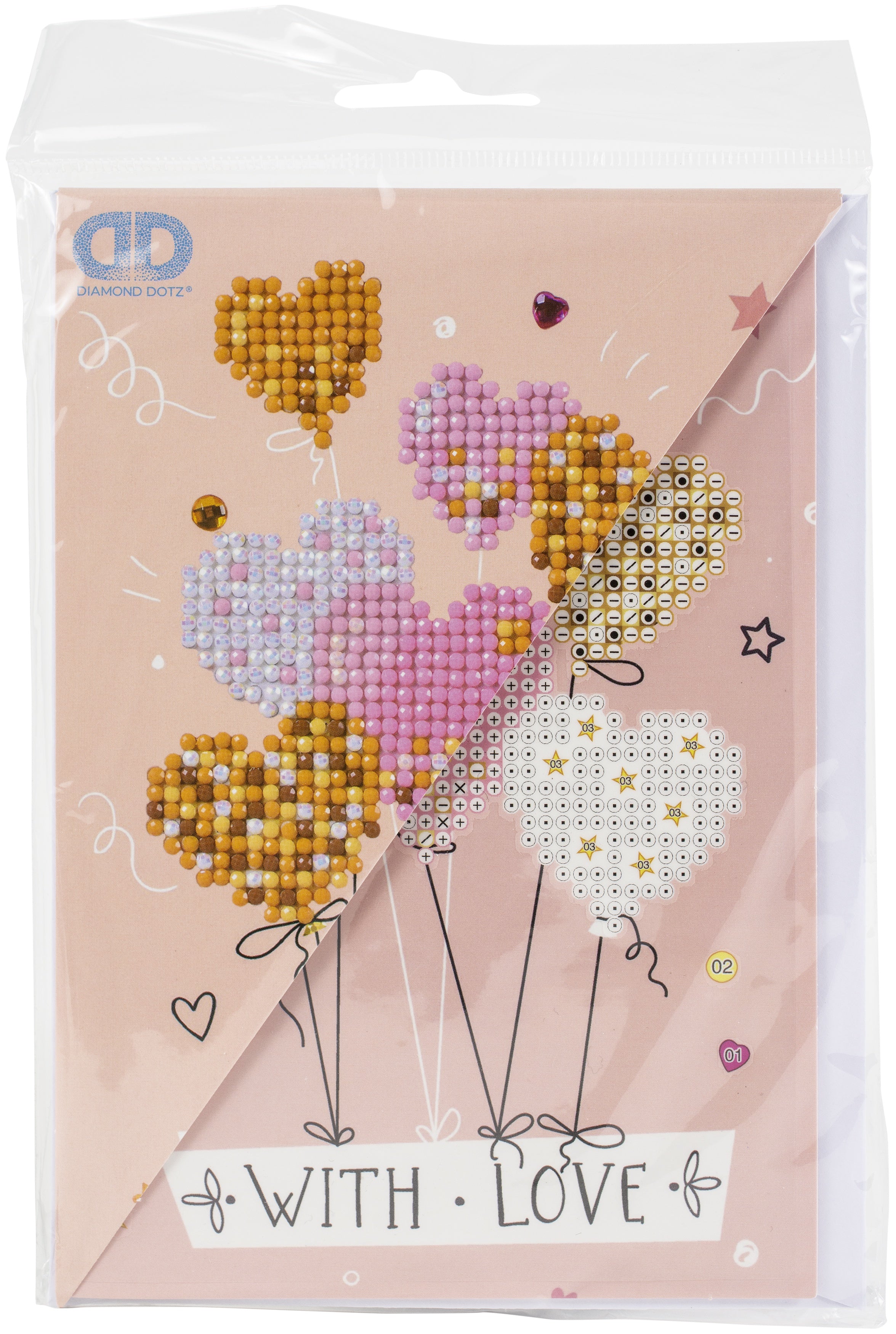 DIAMOND DOTZ LOVE BALLOONS GREETING CARD