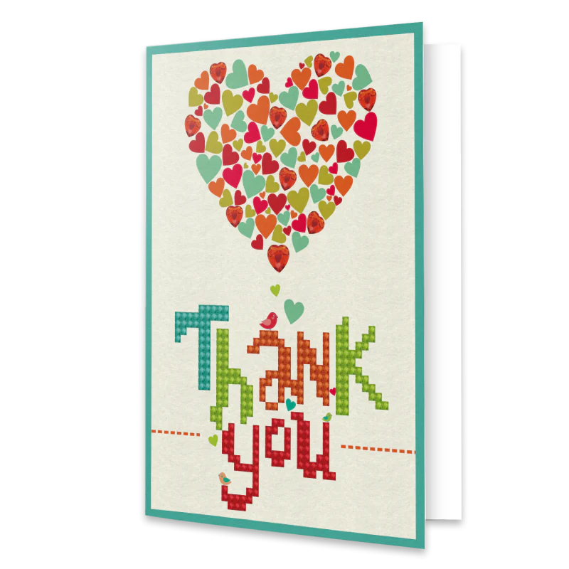 DIAMOND DOTZ - THANK YOU HEART GREETING CARD
