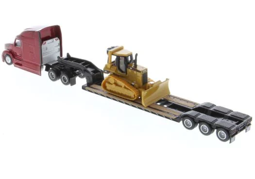 1:87 DIE CAST SEMI TRACTOR AND LOWBOY TRAILER WITH CAT ASSORTMENT - Image 3