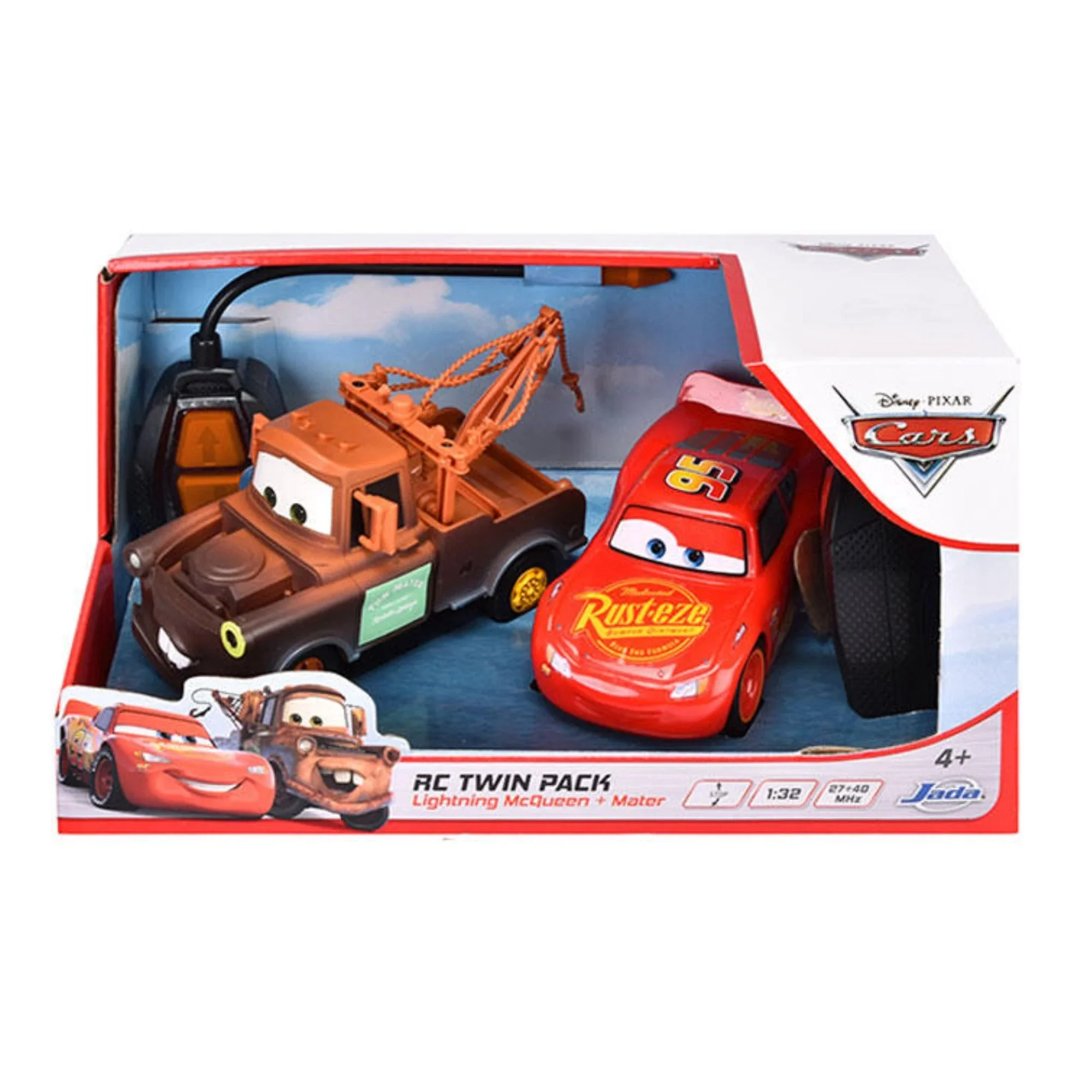 DISNEY CARS - RC TURBO RACER 1:32 SCALE - LIGHTNING MCQUEEN AND MATER TWIN PACK
