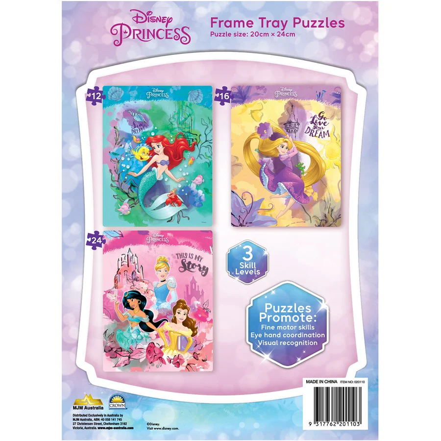 DISNEY PRINCESS 3 PACK FRAME PUZZLES - Image 2