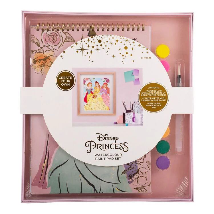 DISNEY PRINCESS WATERCOLOUR PAINT PAD SET
