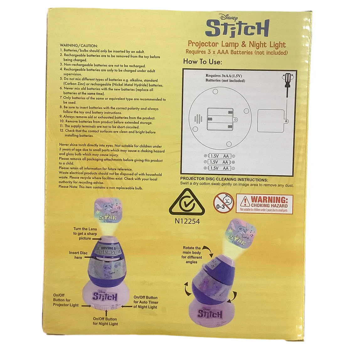 DISNEY STITCH 2 IN 1 PROJECTOR LAMP AND NIGHT LIGHT - Image 2