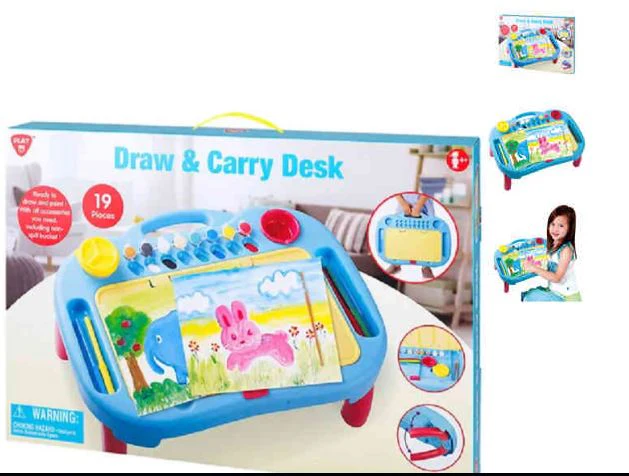 PLAYGO DRAW AND CARRY DESK - 19 PIECES