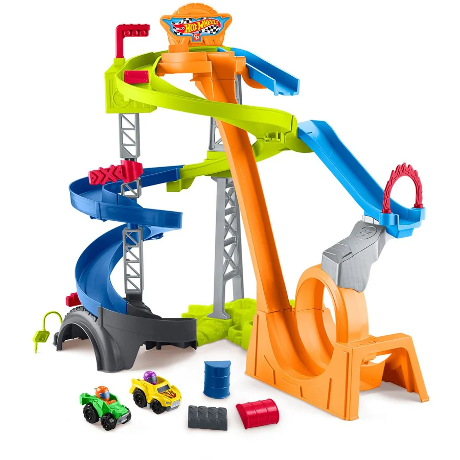 FISHER AND PRICE LITTLE PEOPLE HOT WHEELS SPIRAL STUNT SPEEDWAY - Image 2