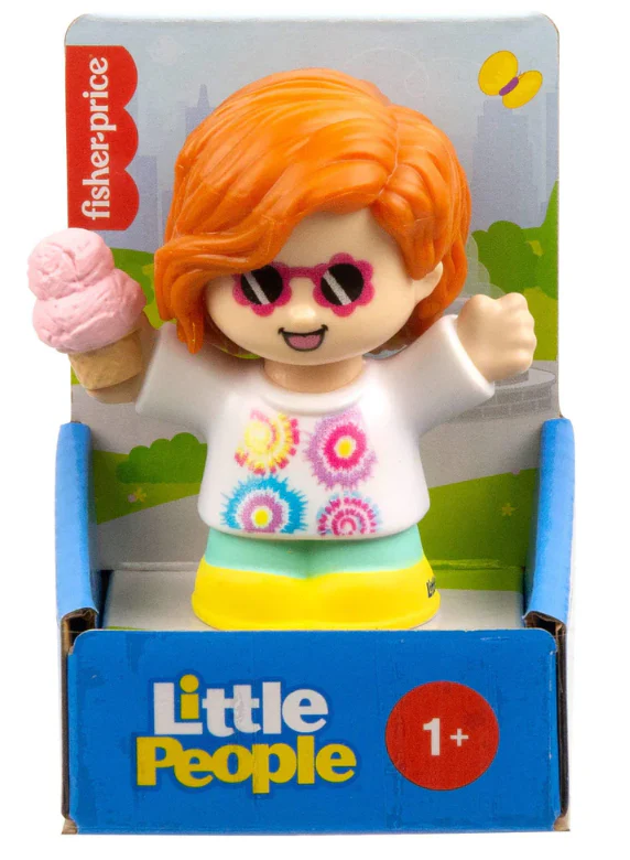 FISHER PRICE - LITTLE PEOPLE GIRL WITH RED HAIR AND ICE CREAM