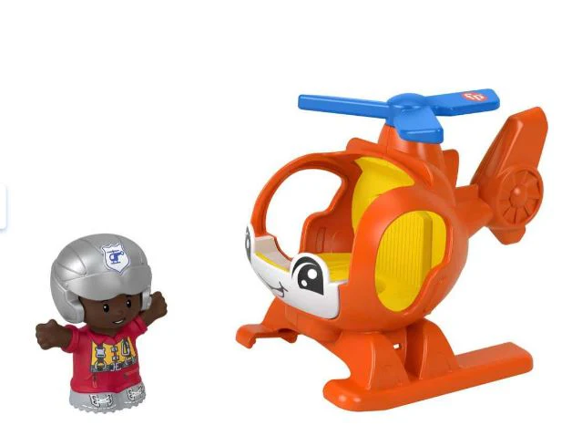 FISHER PRICE - LITTLE PEOPLE SMALL VEHICLE - ORANGE HELICOPTER - Image 2