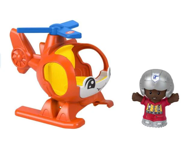 FISHER PRICE - LITTLE PEOPLE SMALL VEHICLE - ORANGE HELICOPTER - Image 3