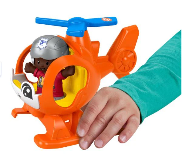 FISHER PRICE - LITTLE PEOPLE SMALL VEHICLE - ORANGE HELICOPTER - Image 4