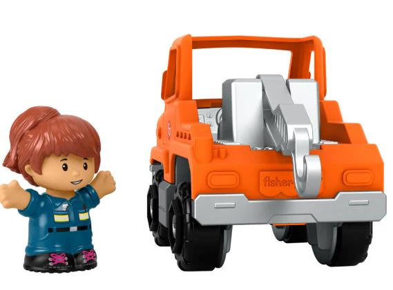 FISHER PRICE - LITTLE PEOPLE SMALL VEHICLE - ORANGE TOW TRUCK - Image 3