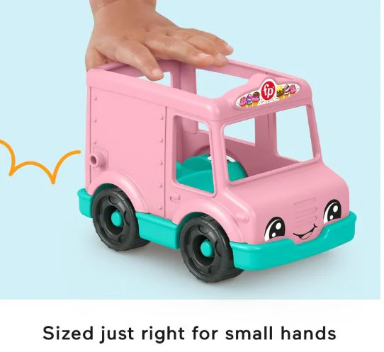 FISHER PRICE - LITTLE PEOPLE SMALL VEHICLE - PINK ICE CREAM VAN - Image 2