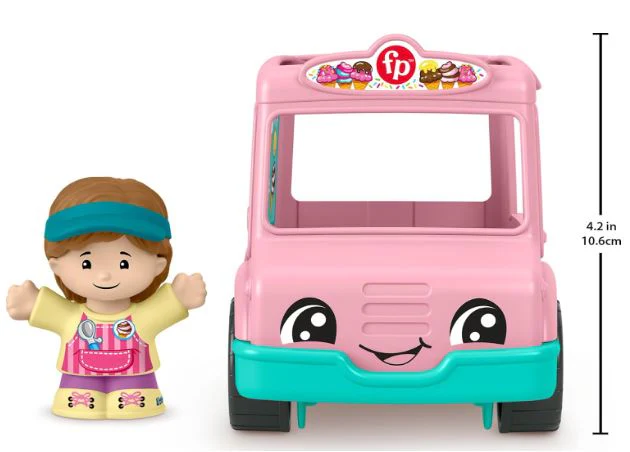 FISHER PRICE - LITTLE PEOPLE SMALL VEHICLE - PINK ICE CREAM VAN - Image 3