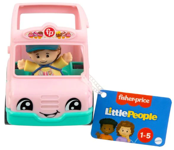 FISHER PRICE - LITTLE PEOPLE SMALL VEHICLE - PINK ICE CREAM VAN - Image 4