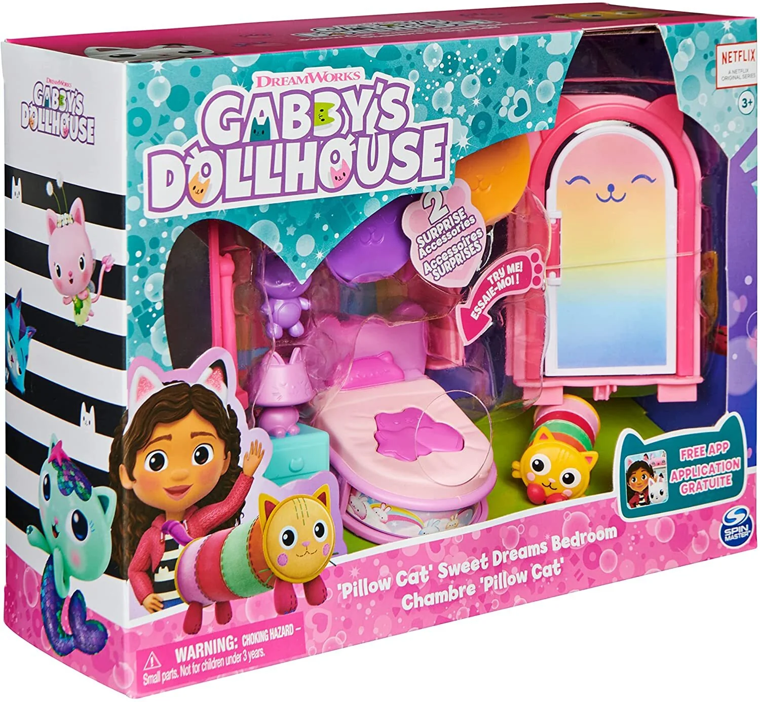 GABBY'S DOLLHOUSE DELUXE ROOM PILLOW CATS SWEET DREAMS BEDROOM - Image 2