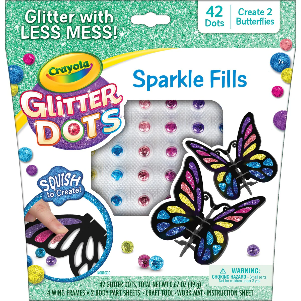 CRAYOLA GLITTER DOTS SPARKLE FILLS BUTTERFLY
