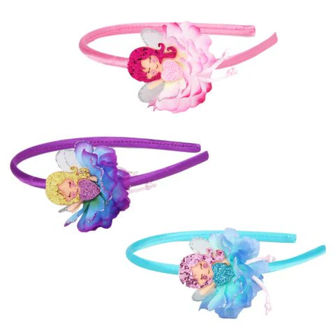PINK POPPY GLITTER FLOWER FAIRY HEADBAND