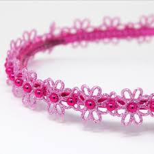PINK POPPY GLITTER FLOWER HEADBAND
