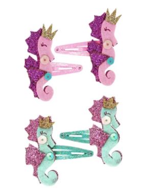 PINKPOPPY GLITTER SEAHORSE HAIRCLIPS