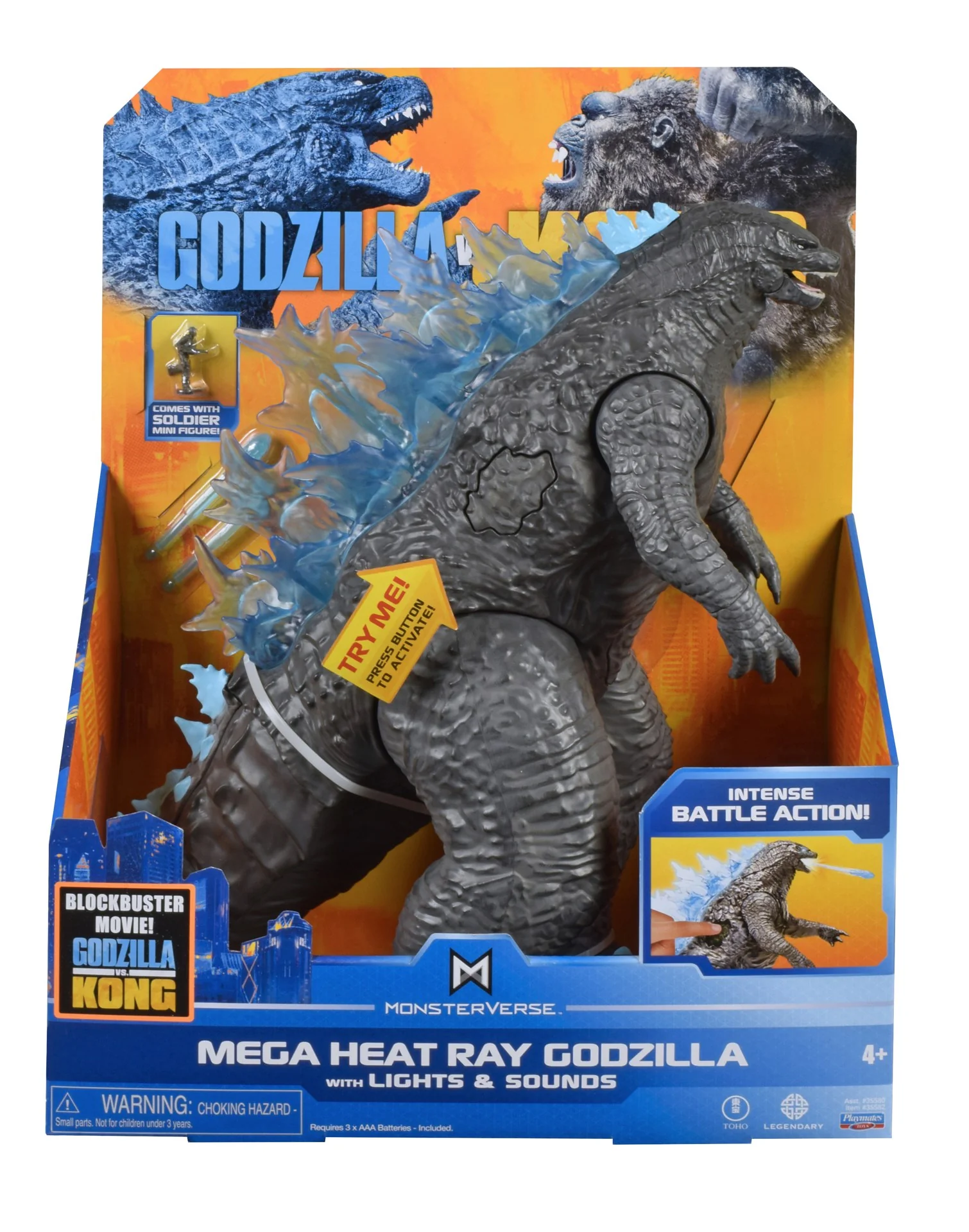 GODZILLA VS KONG 13 INCH GIANT GOD ASSORTED MEGA HEAT RAY GODZILLA WITH LIGHTS AND SOUNDS