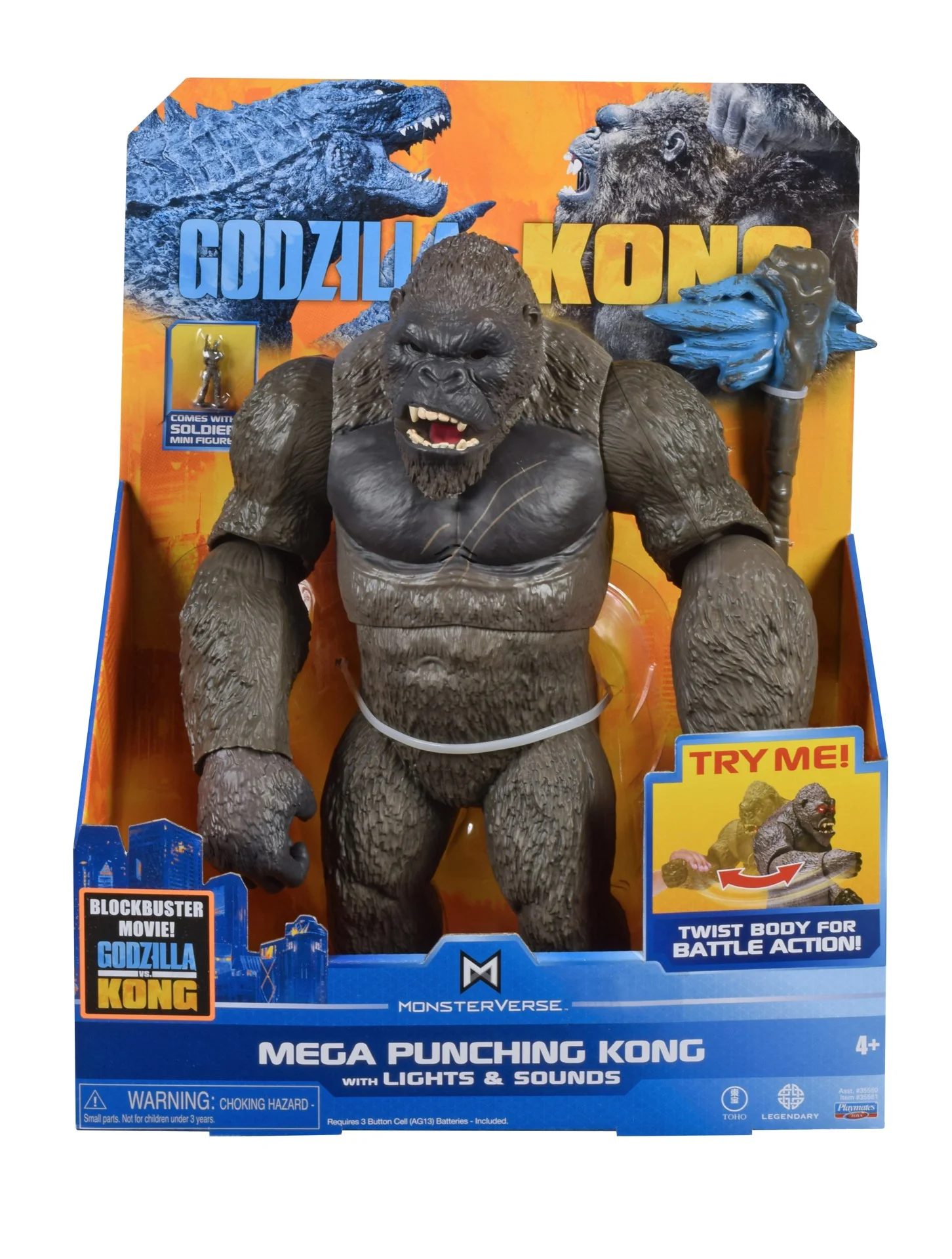GODZILLA VS KONG 13 INCH GIANT GOD ASSORTED MEGA PUNCHING KONG WITH LIGHTS AND SOUNDS