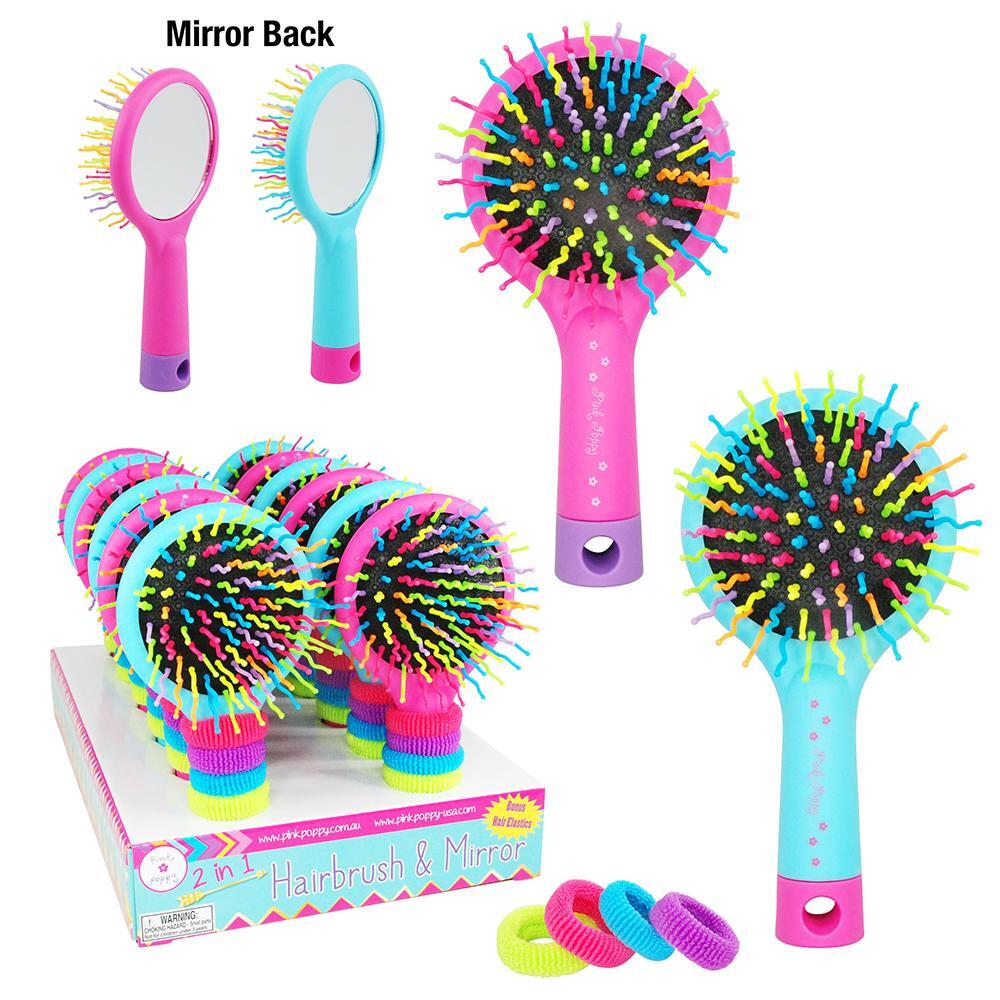 HAIRBRUSH AND MIRROR SET AST