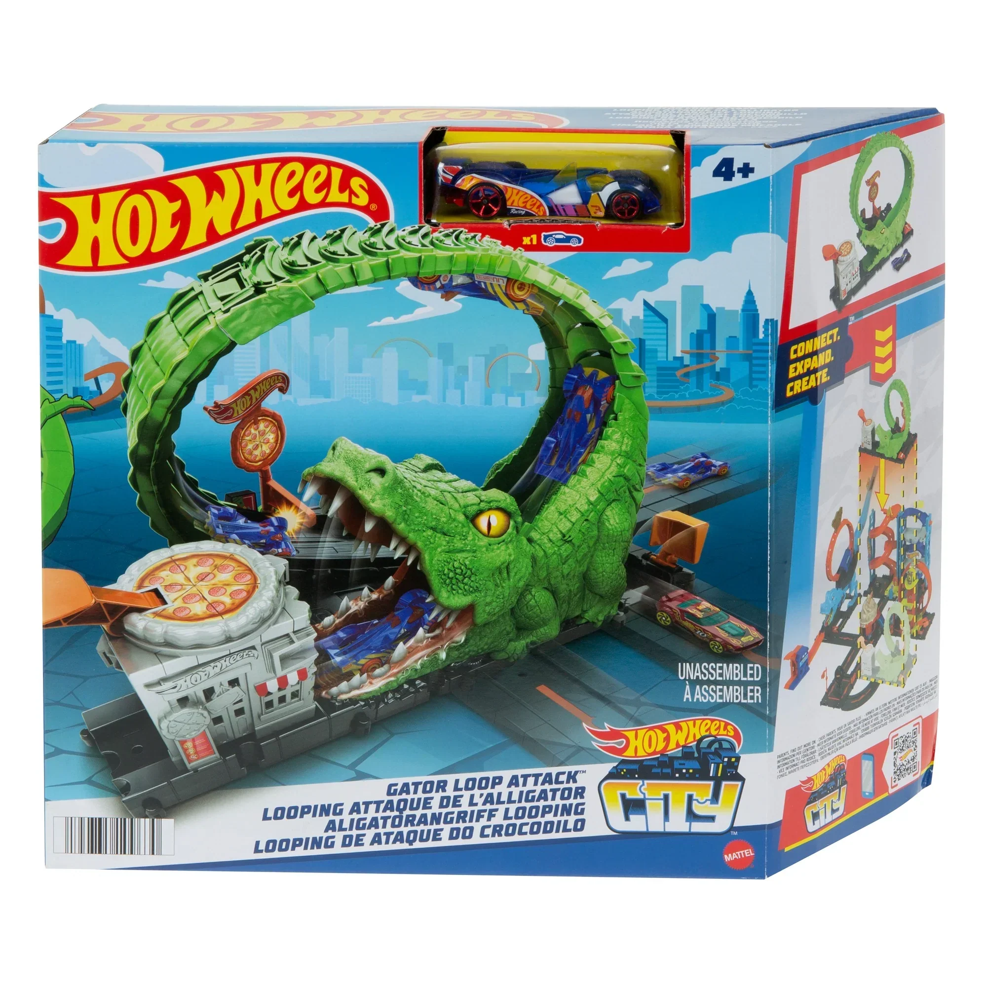 HOT WHEELS CITY GATOR LOOP ATTACK PLAYSET WITH 1:64 SCALE