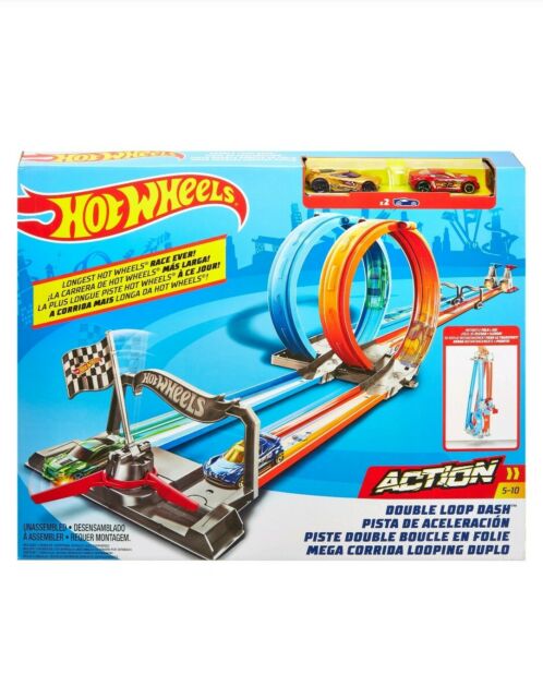 HOT WHEELS DOUBLE LOOP DASH TRACK SET