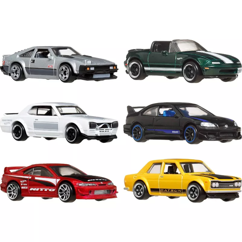 HOT WHEELS JAPANESE MULTIPACK - '82 SUPRA - '91 MAZDA MX-5 MIATA - NISSAN SKYLINE HT 2000GT-X - HONDA CIVIC SI - CUSTOM '01 ACURA INTEGRA GSR - '71 DATSUN 510 - Image 3
