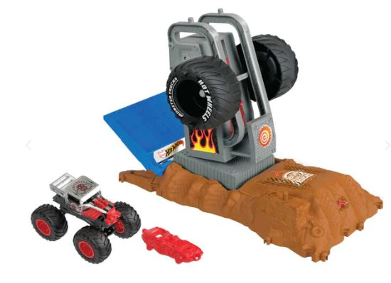 HOT WHEELS MONSTER TRUCKS ARENA SMASHERS TIRE PRESS CHALLENGE PLAYSET – BONE SHAKER - Image 2