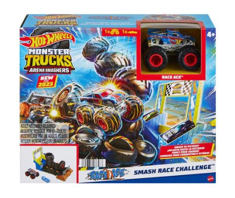HOT WHEELS MONSTER TRUCKS ARENA SMASHERS  SMASH RACE CHALLENGE PLAYSET - RACE ACE