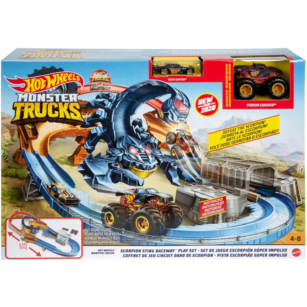 HOT WHEELS MONSTER TRUCKS SCORPION STING RACEWAY PLAYSET