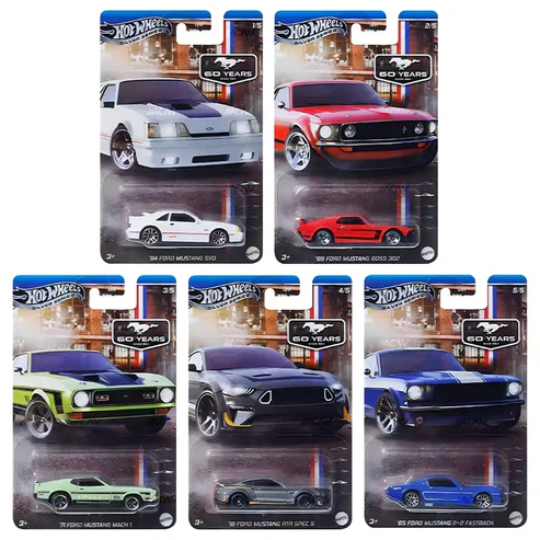 HOT WHEELS THEMED - MUSTANG 50 YEARS SET OF 5