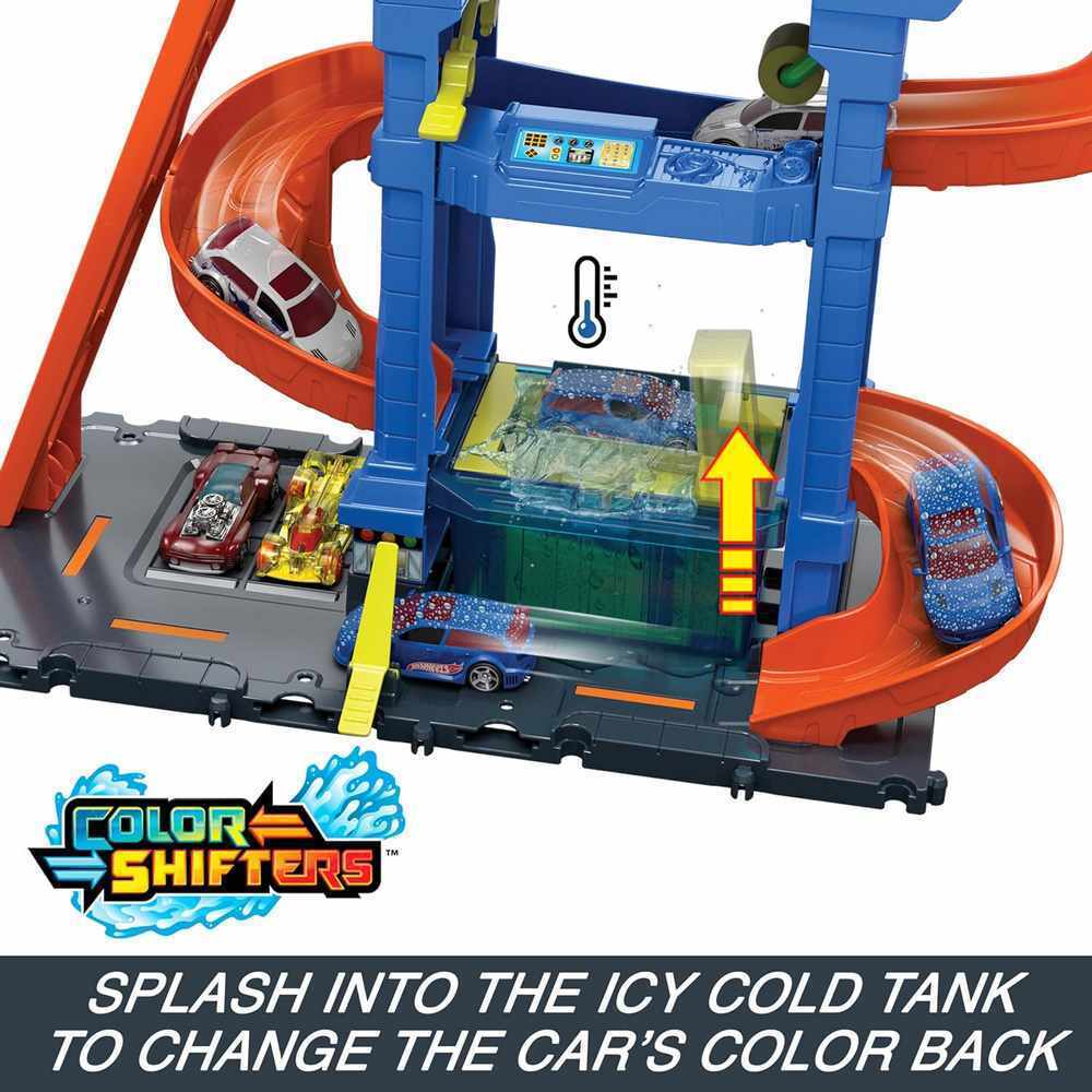 HOTWHEELS CITY - COLOUR SHIFTERS TUNNEL TWIST CAR WASH PLAY SET - Image 5