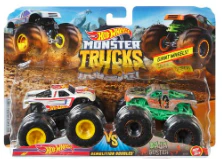 HW MONSTER TRUCKS 1:64 DEMO DOUBLES 2-PK ASSORTED