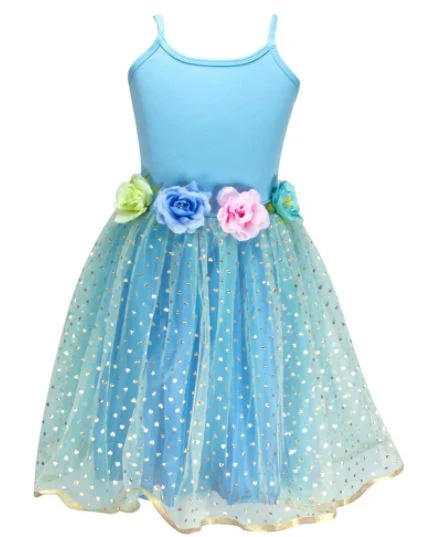 INTO THE WOODS DRESS 3/4 BLUE
