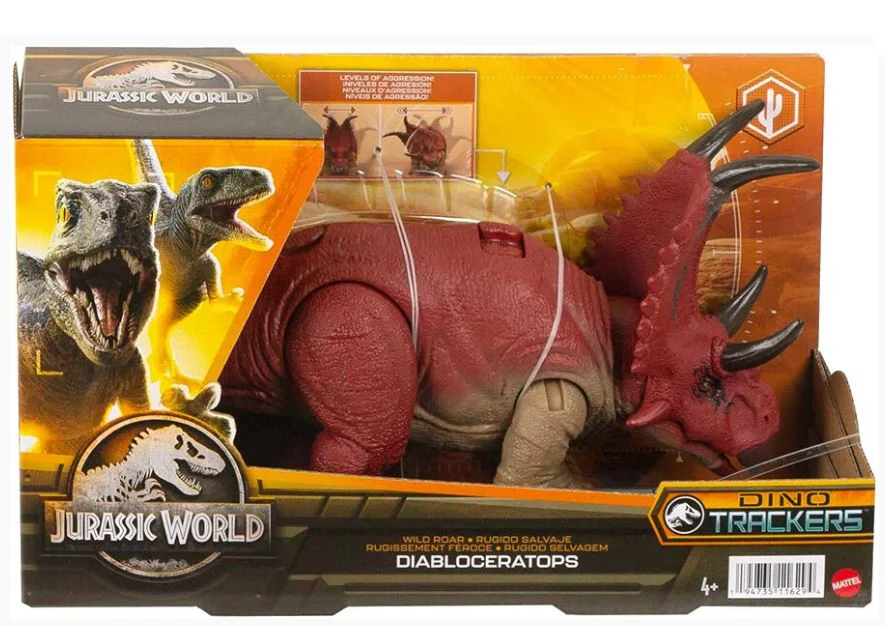 JURASSIC WORLD DIABLOCERATOPS ROARING DINO TRACKERS FIGURE