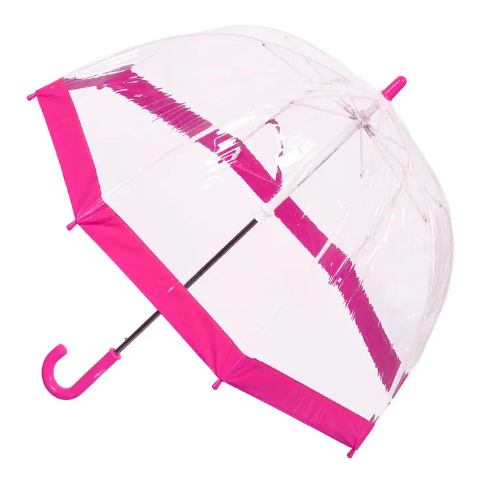 KIDS PVC BIRDCAGE UMBRELLA - PINK BORDER