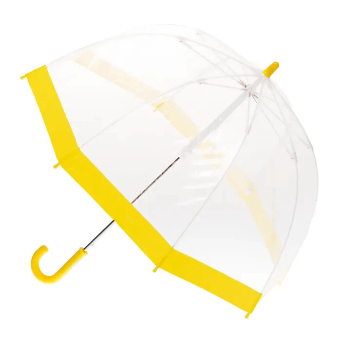 KIDS PVC BIRDCAGE UMBRELLA - YELLOW BORDER
