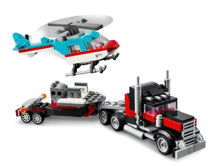 LEGO 31146 FLATBED TRUCK WITH HELICOPTER - Image 3